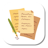 a writing icon with a pen and paper