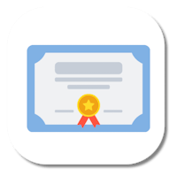 a certificate with a star on it